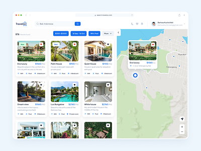 Traveloo - Web application adventure booking clean dashboard ui design destination explore houses indonesia rent tourism travel traveling trip ui uiux vacation web app web design website