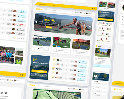 PUP Web Platform adobe xd design graphic design pickup piclkleball platform ui ux web web design xd