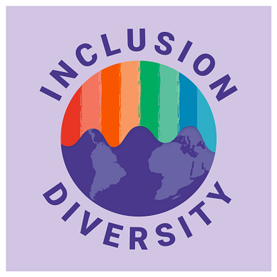 Inclusion and Diversity graphic of globe painted with rainbow adobe illustrator color design diversity earth gay pride globe icon illustration inclusion lgbtq logo paint planet pride rainbow vector