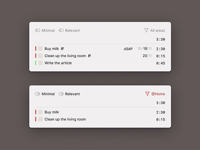 Planner Project – Minimal vs full view app components gtd minimal minimalism planner simple task manager todo todo app ui web app