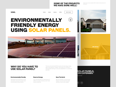 SONEL - Solar Panel Landing Page clean eco energy homepage landing page minimalist panel solar solar energy solar panel solar power ui ui design ux web web design website website design