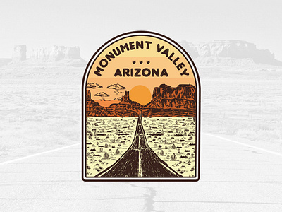 Monument Valley - Arizona. adventure adventure logo arizona badge design branding grand canyon graphic design graphic designer illustration illustration artist logo designer logo ideas logo maker logo types monument valley outdooor logo outdoors tshirt design tshirt designer tshirt shop