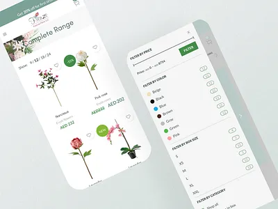Products and set filters page on Responsive Mode interface minimal ui uidesign ux طراحی رابط کاربری