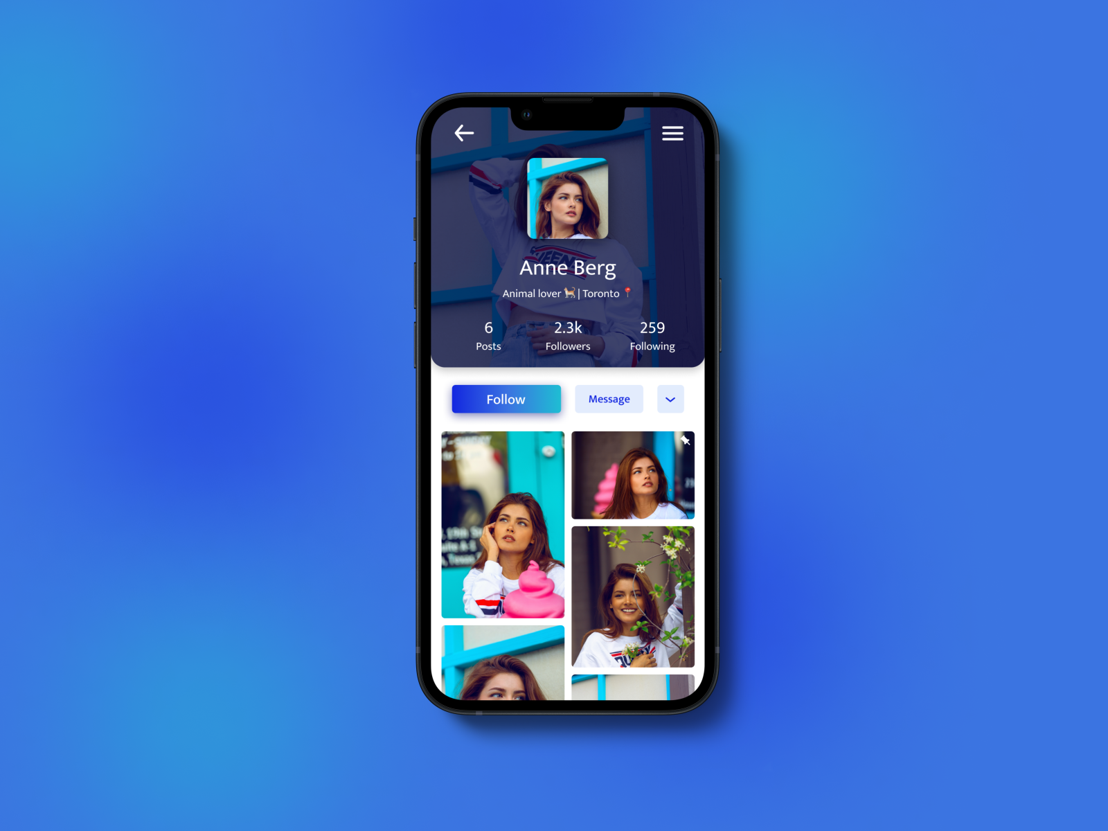 Social Media User Profile - Mobile App UI Design by Djordje on Dribbble