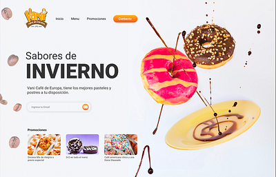 Donuts Coffee Landing Concept - Vani app design coffe design donuts figma homepage landing vani vani cafe vani cafe de europa