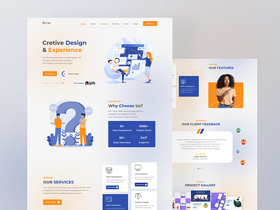 Digital Agency Landing Page Design corporate landing page design digital agency digital agency landing page hero section landing page ui ui design uiux web design