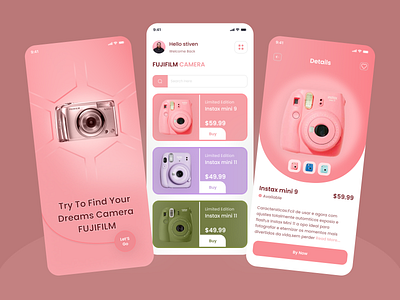 Camera Shop App app app design camera camera app camera shop app design e commerce app fujifilm camera mobile app shop app ui ui design ux ux design