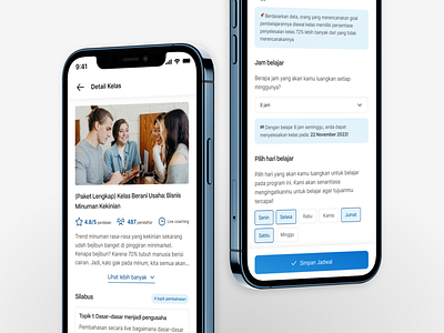 MulaiBelajar - Course App card class course form input mobile app notification prototype schedule study ui
