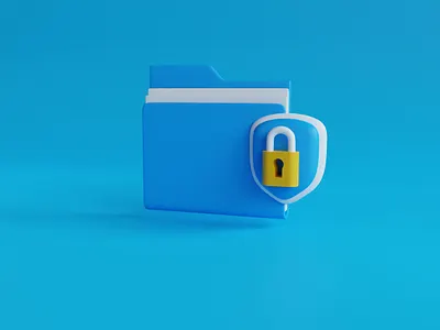 Secure folder 3d business creative design illustration