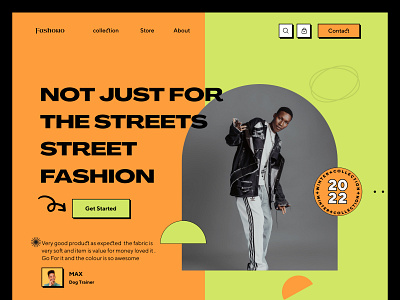 Fashono -- Men's Fashion Landing Page 1990 90s brutalism clothing dribble 2022 e commerce e shop elegant experimental fashion fashion brand landingpage mens fashion menswear neobrutalism neu brutalism neubrutalism online shop uiux website