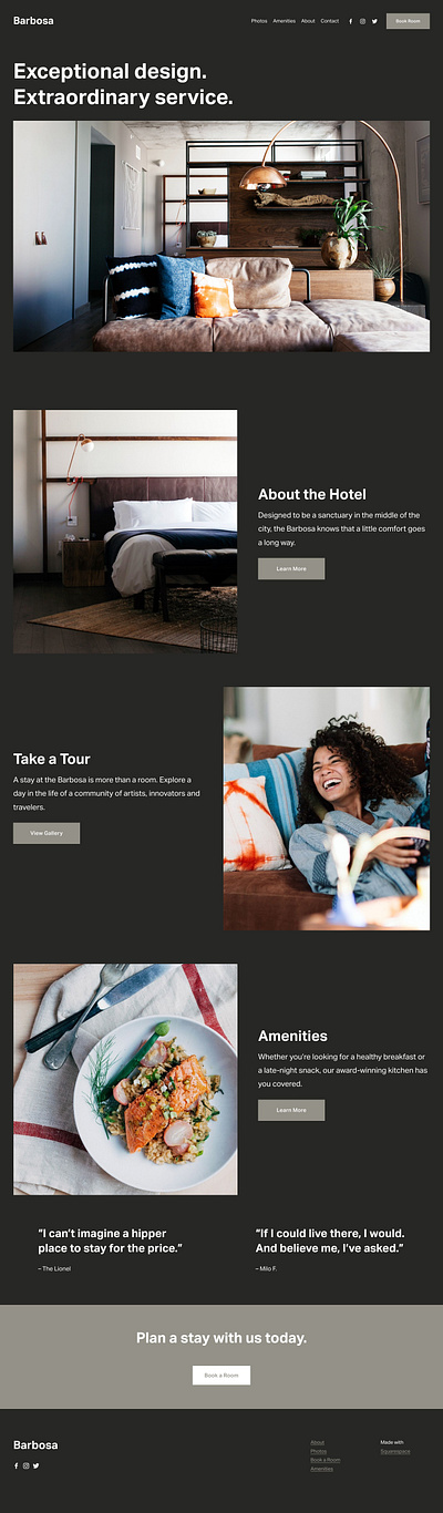 Barbosa - Website Template - Squarespace animation app art blog branding concept design graphic design online store photography squarespace template theme ui ui design ux ux design web design web development website