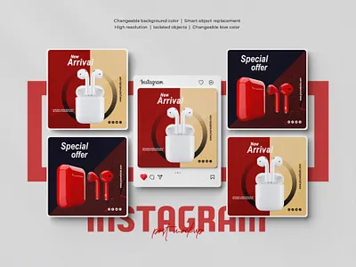 Earphone Banner | Social Media Post Design ad advertiging branding cover design facebook ad facebook post flyer graphic design hearphone instagram ad instagram post shot social media ad banner social media banner social media post design stories template ui web banner