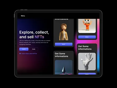 NFT - Hero_Animation animation autolayout cards design dribbble figma figma design marketplace nft nft cards nft hero nft market prototype slider tablet version ui animation ux design