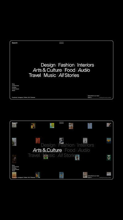 Kinkolk website menu black branding clean design grid menu minimal navigation typography web web design website