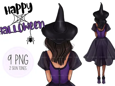 Halloween Witch Clipart, Happy Halloween clipart fashion