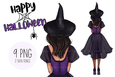 Halloween Witch Clipart, Happy Halloween clipart fashion