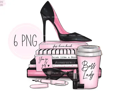 Girl Boss Clipart, Boss Lady Shoes Png high heels clipart