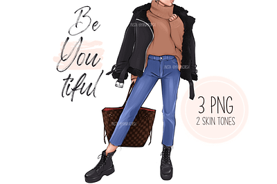 Fashion Girl Clipart, Planner Clipart girly sublimation