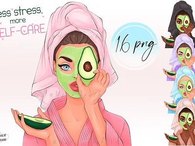 Spa Clipart, Self Care Girly Clipart Png planner clipart