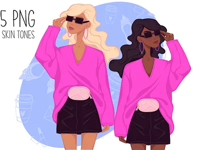 Girl Boss Clipart, Fashion Girl Clipart