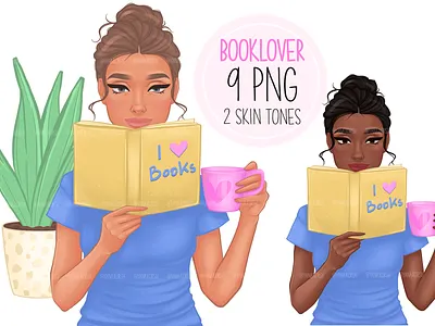 Book Lover Clipart, Reading Girl Clipart girl clipart