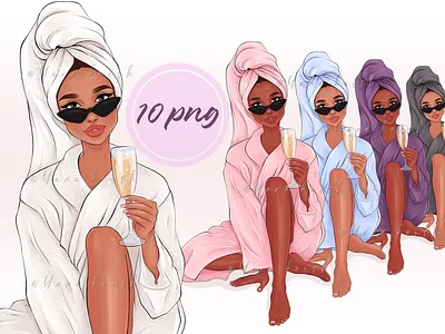 Spa Girl with Champagne, Boss Lady Png boss lady clipart