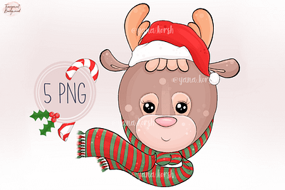 Reindeer Clipart, Christmas Clipart cute clipart