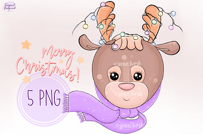 Reindeer Clipart, Christmas Lights Png cute clipart