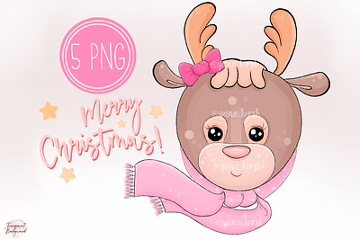 Reindeer Clipart, Merry Christmas Png cute clipart