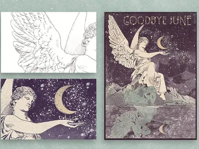 Illustrated Poster - Goodbye June album cover book cover design concert poster gig poster design graphic design hand drawn illustration marketing design music artwork poster design