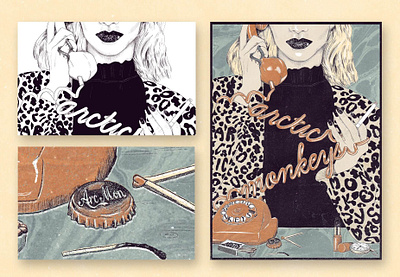 Arctic Monkeys - Illustrated Poster book cover design flyer design gig poster design graphic design hand drawn illustration marketing design poster design