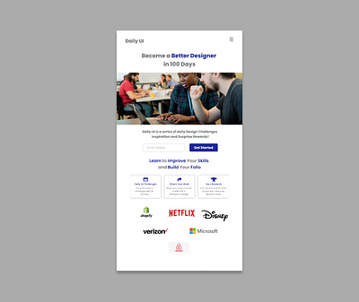 Redesign Daily UI Landing Page design ui