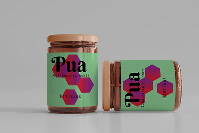 Pua Exotic Honey Manufacturer Hibiskus branding graphic design logo