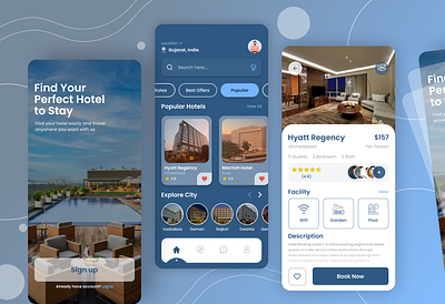 Hotel Booking Application 3d animation app application branding design graphic design illustration logo motion graphics snepitech ui vector