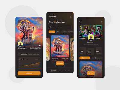 NFT Application crypto design graphic design illustration nft nft artwork nft market nft marketplace ui ui design ux vector