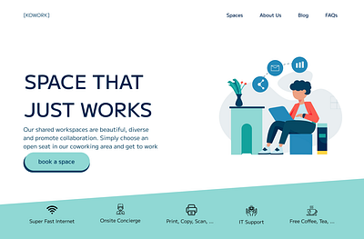 Cowork Web Design (KOWORK) coworking ui web design