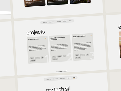 Personal Website for Developer 👩‍💻✨ design developer education matter js minimal personal website portfolio projects react software developer software engineer webdesign