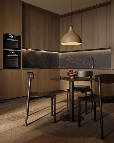 Kitchen space CGI 3d 3d render 3dsmax coronarender cozy design interior