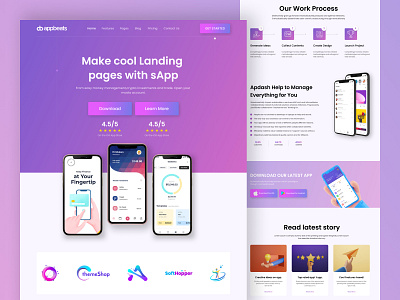 Mobile App Landing Page app design app landing app landing page clean design home page landing landing page landing page design mobile app top design ui ui design ui web user interface ux web web design website