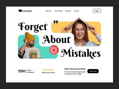 GramYou - Web Header Design branding design graphic design illustration logo ui ux vector web design website design