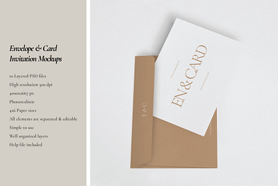 Envelope & Card Invitation branding card invitation clean design envelope graphic design greeting card invitation mockup mockups postcard