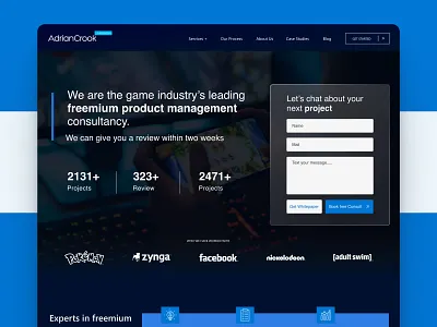 AdrinCrook | Game Review Landing Page Design behance dailyui designer designinspiration dribbble graphicsdesign interface productdesign ui uidesign uiinspiration uitrends uiux userexperience ux uxdesign uxinspiration webdesign website websitedesign