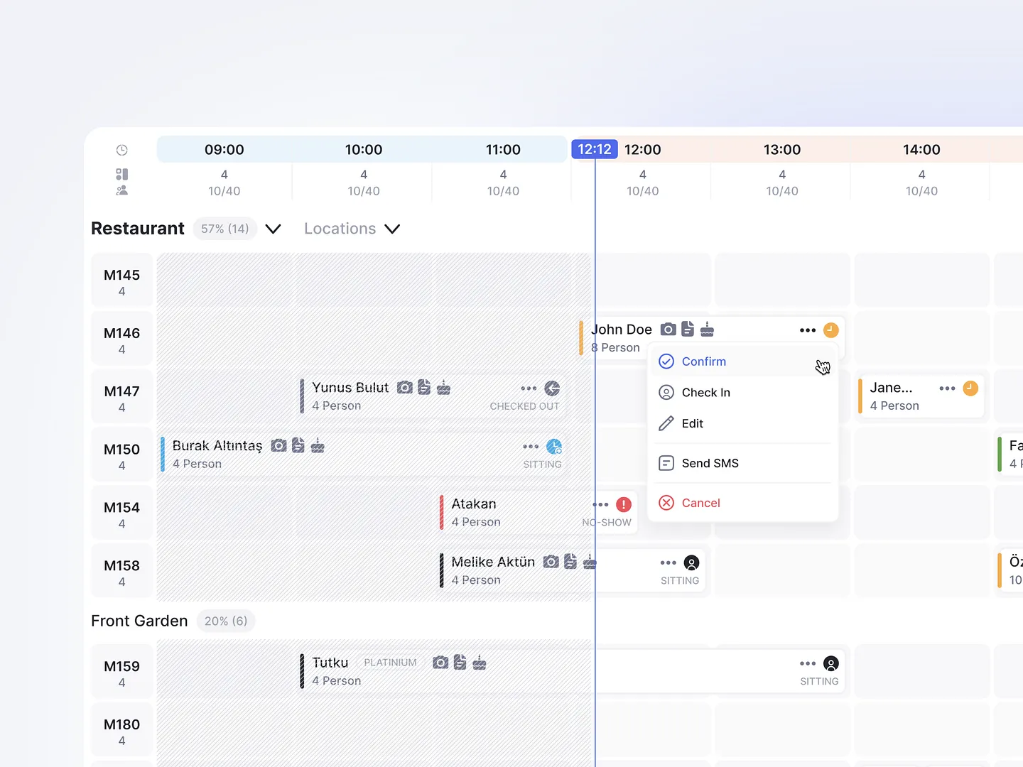 Efficient Reservation Table Grid View Layout for Restaurants