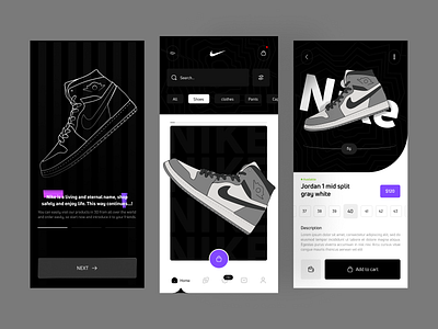 NIKE Store👟 appdesign design nike shoes shop store ui uidesign uidesigner uiux uiuxdesigner ux