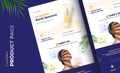 CureSkin Product Page animation app art branding creative design graphic design illustration logo ui uiux user interface vector visuals