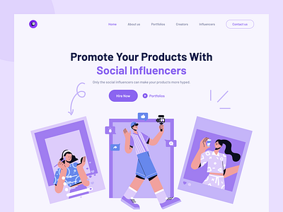 Social Influencer Landing Page appideas design development exploration following iosdeveloper landing page mobileapp mvdevelopment new and noteworthy popular raisefunds social influencer startup uidesign uxdesign webappdevelopment