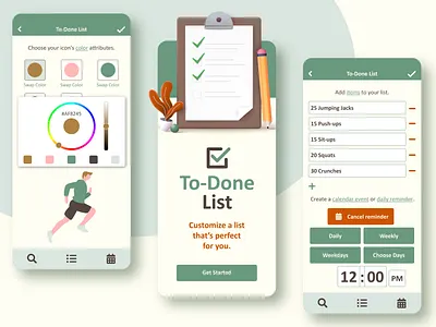 To-Done List App Mock-up adobe branding design graphic design illustration logo ui ux vector