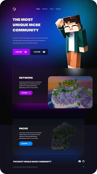Luconia Client app branding design graphic design illustration logo minecraft minecraft client minecraft server typography ui ux vector