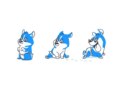 Blue dog adobe illustrator baby blue branding character diaper dog illustration pampers puppy vector