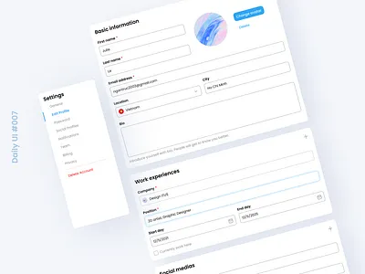 Daily UI #007: Settings daily ui dailyui design graphic design settings ui web design website